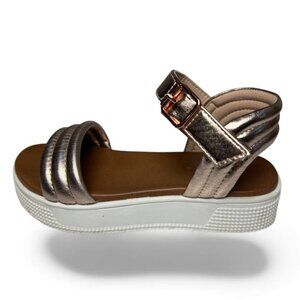 MIA Girls Metallic Bronze Sandals Size 13 Youth Adjustable Strap Summer Shoes